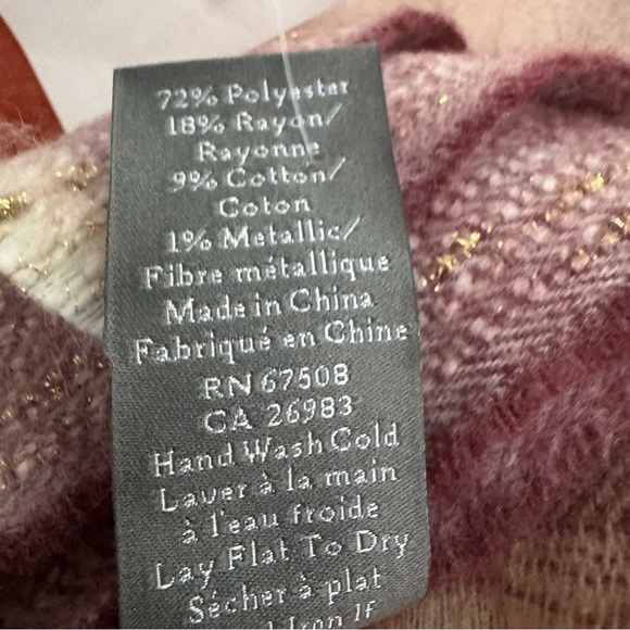 Vince Camuto Plaid Metallic Scarf One Size NWT - Picture 5 of 5